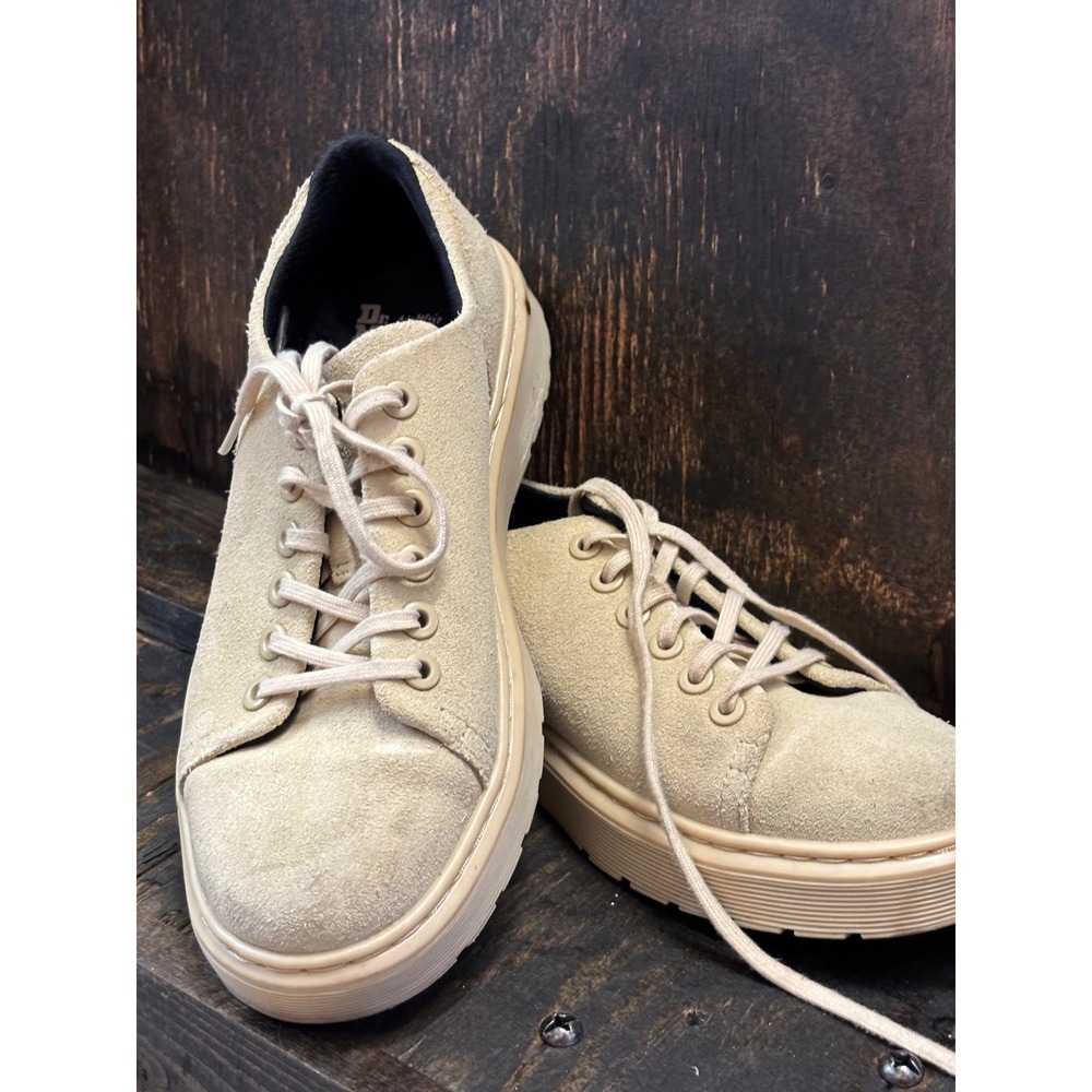 Dr. Martens Dante Suede Sneakers Beige Parchment Low Top Shoes LA004 SH05Y 8L 7M